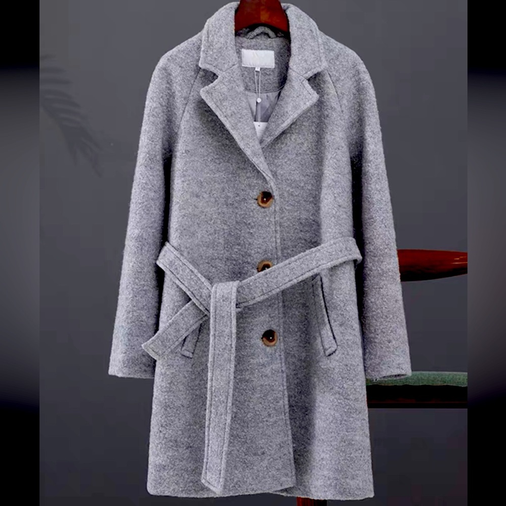 Vila women wool coat with belt